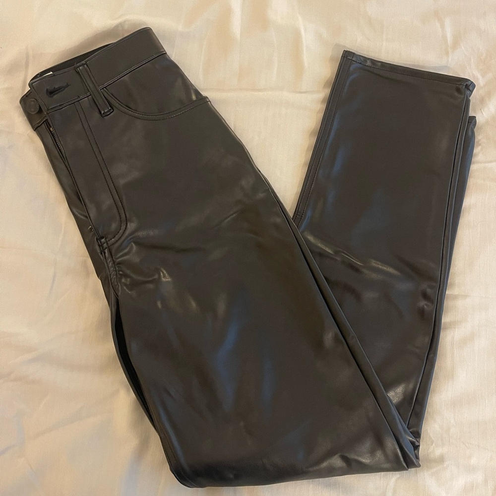 Abercrombie & Fitch Black Vegan Leather Pants